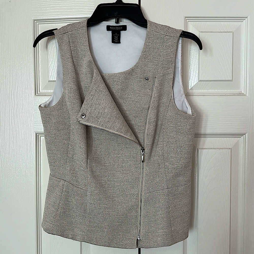 WHBM Tweed Vest with Asymmetrical Zipper